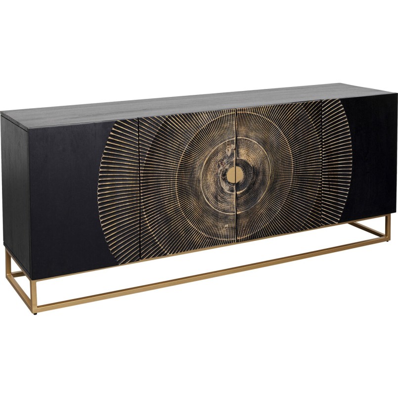 Carved black wood sideboard - Madeira - Kare Design