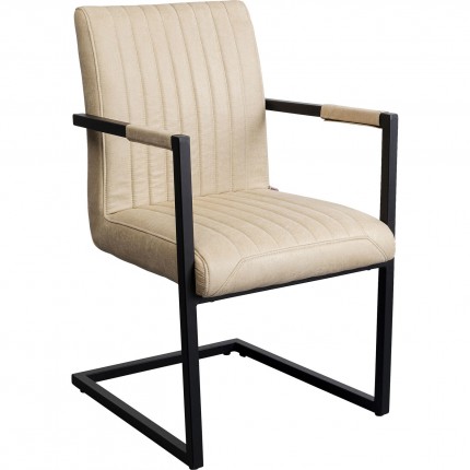 Chaise avec accoudoirs Cantilever Thamos beige Kare Design