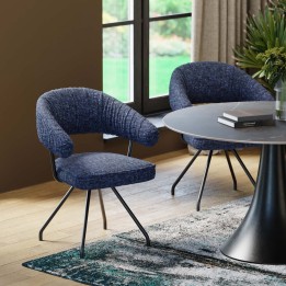 Chaise avec accoudoirs pivotante bleue - Arabella - Kare Design