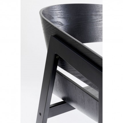 Chaise avec accoudoirs Biarritz noire Kare Design