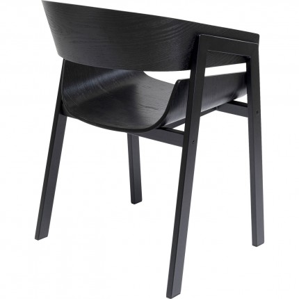 Chaise avec accoudoirs Biarritz noire Kare Design