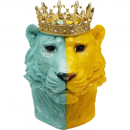 Déco tigre roi bleu et jaune Kare Design