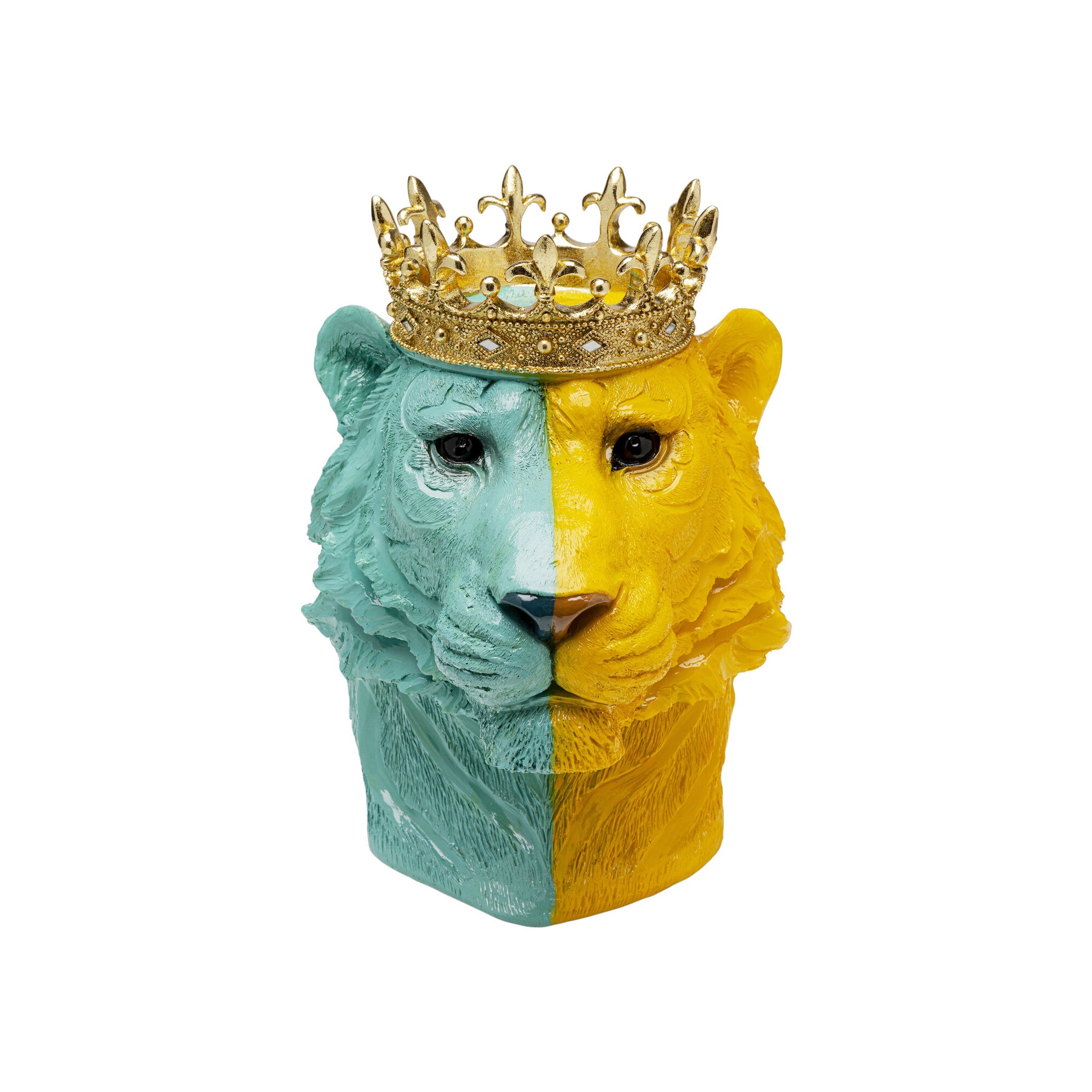 Déco tigre roi bleu et jaune Kare Design