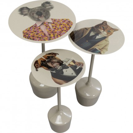 Tables d'appoint animaux costumes set de 3 Kare Design