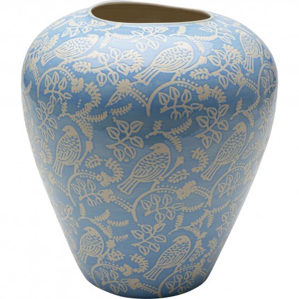 Vase bleu oiseaux 33cm Kare Design