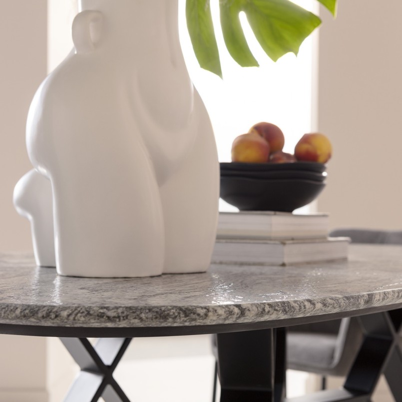 Table à manger en granite gris et blanc - Okinawa - Kare Design