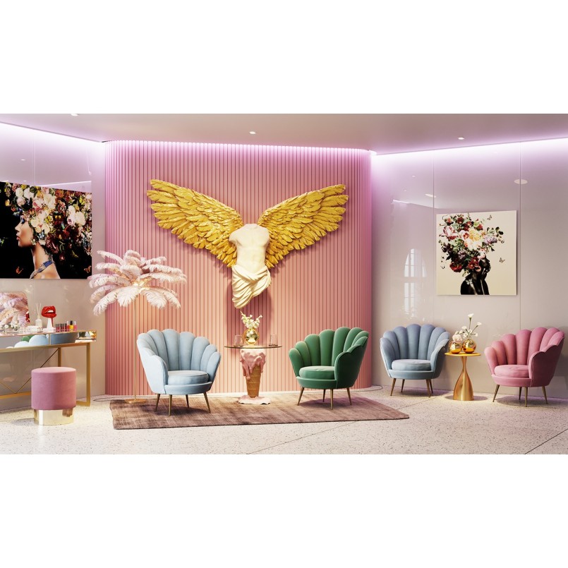 Déco murale buste d'homme avec des ailes dorées - Kare Design