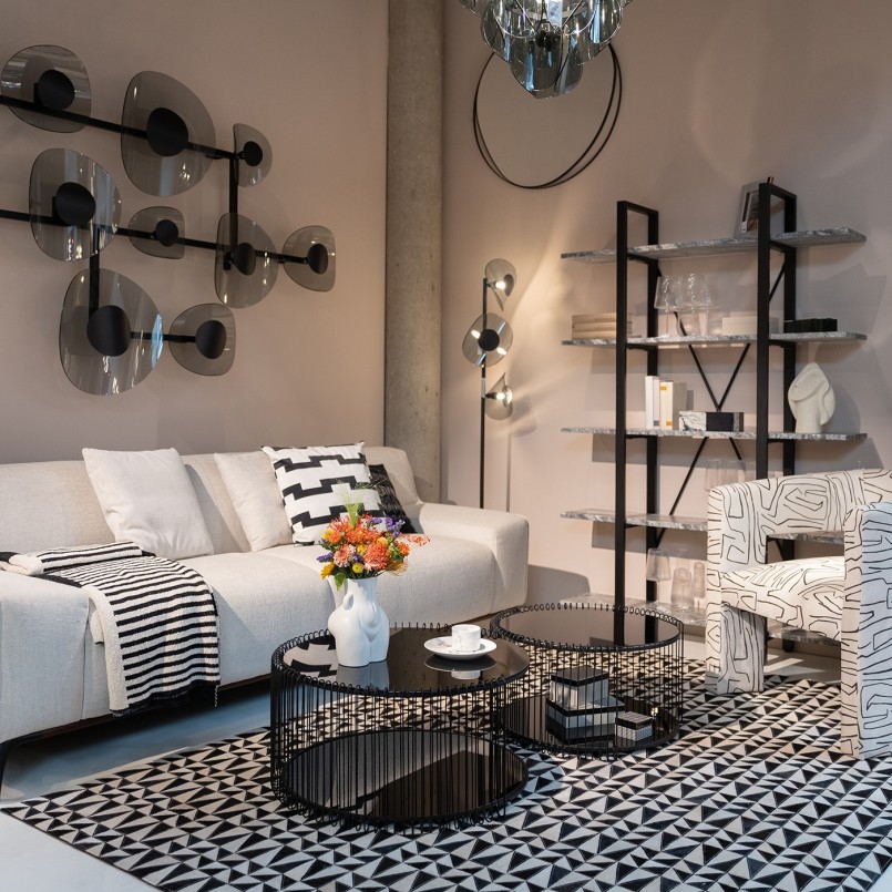 Black coffee tables in glass and steel - Wire Double - Kare Design