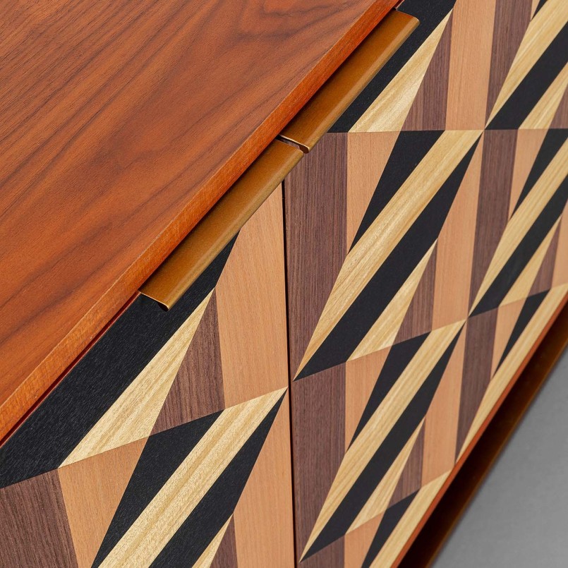 Buffet 3 portes en illusion d'optique - Silencio - Kare Design