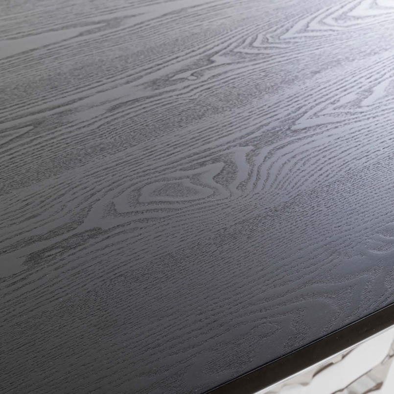 Black ash and chrome steel table - Caldera - Kare Design
