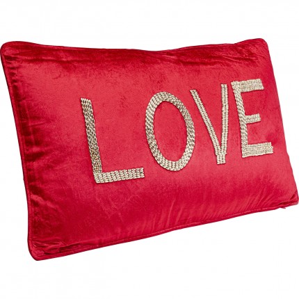 Coussin Beads Love rouge Kare Design