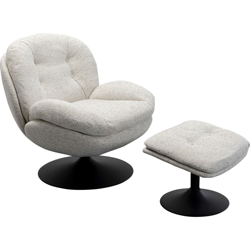 Fauteuil pivotant + repose-pieds Stanford