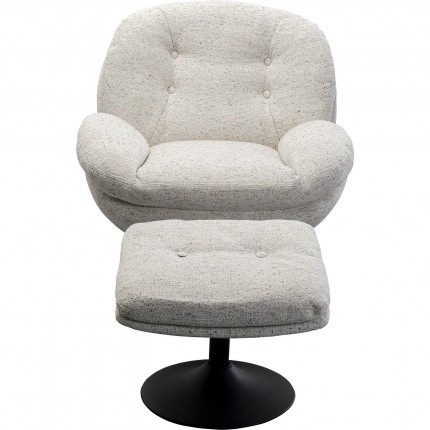 Fauteuil pivotant et repose-pieds Stanford Kare Design