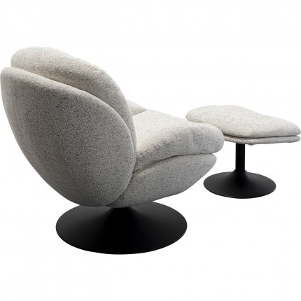 Fauteuil pivotant et repose-pieds Stanford Kare Design