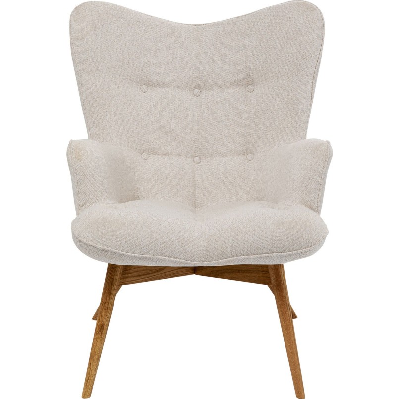 Fauteuil scandinave en tissu crème - Vicky - Kare Design
