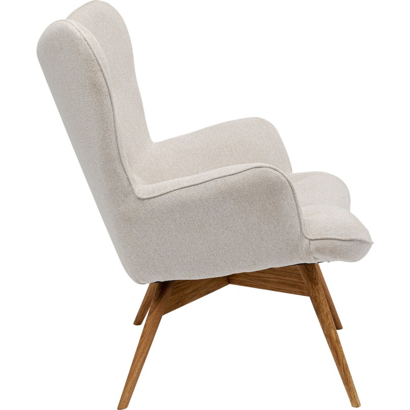 Fauteuil scandinave en tissu crème - Vicky - Kare Design