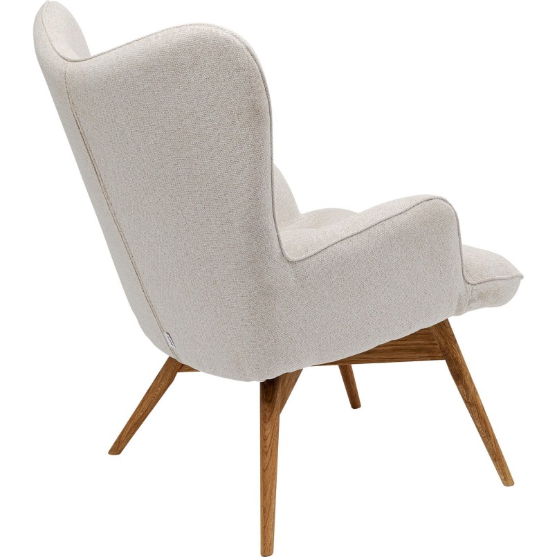 Fauteuil scandinave en tissu crème - Vicky - Kare Design