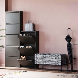 Shoe Container Caruso black 3 drawers Kare Design