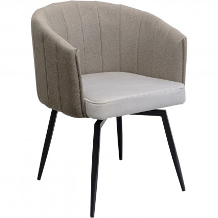 Chaise avec accoudoirs pivotante Merida grise Kare Design