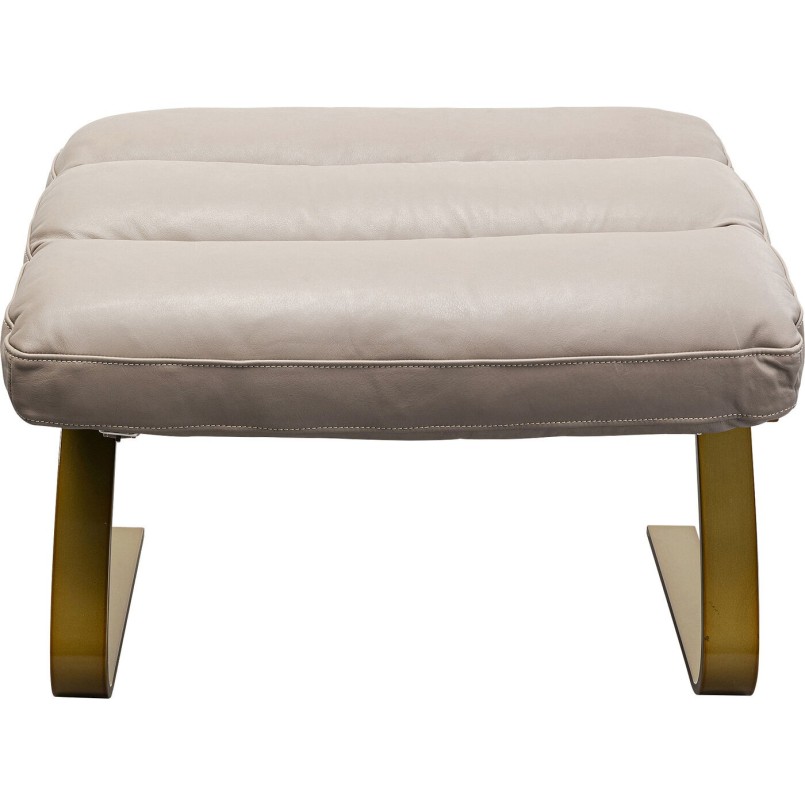 Fauteuil et repose-pieds en cuir et acier doré - Novel - Kare Design