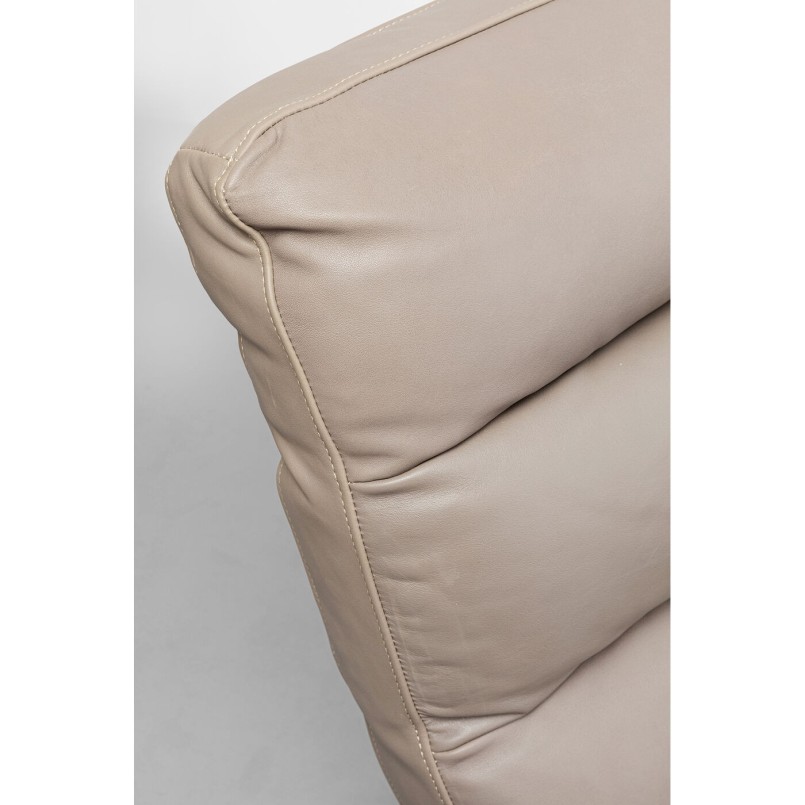Fauteuil et repose-pieds en cuir et acier doré - Novel - Kare Design