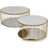 Tables basses miroir laiton - Wire Double - Kare Design