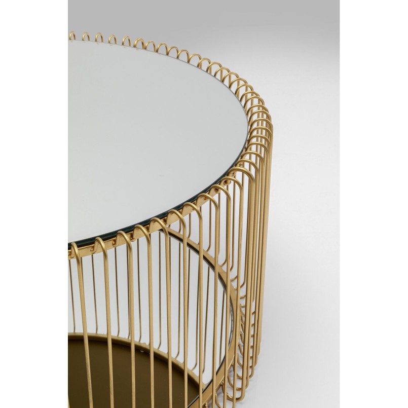 Tables basses miroir laiton - Wire Double - Kare Design