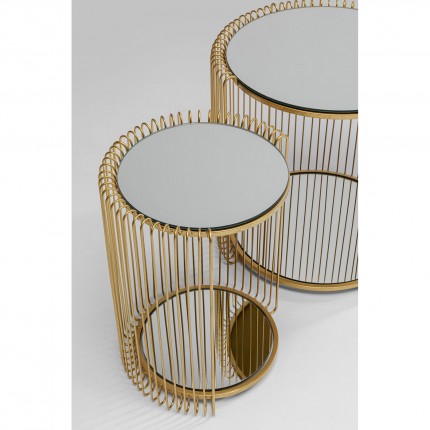 Tables d'appoint Wire Double laiton set de 2 Kare Design