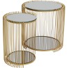 Glass and steel brass side tables - Wire Double - Kare Design