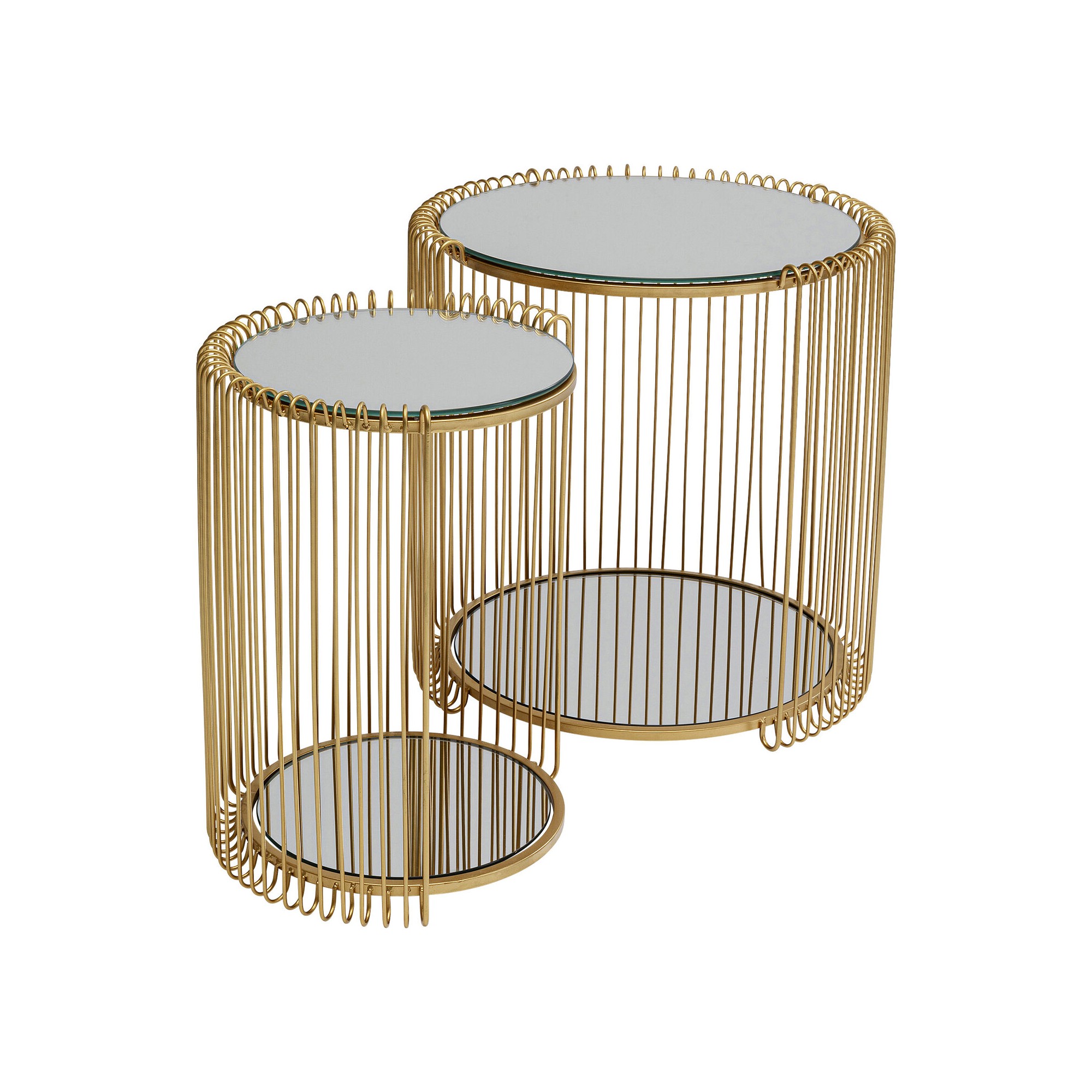 Tables d'appoint Wire Double laiton set de 2 Kare Design