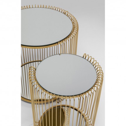 Tables d'appoint Wire Double laiton set de 2 Kare Design