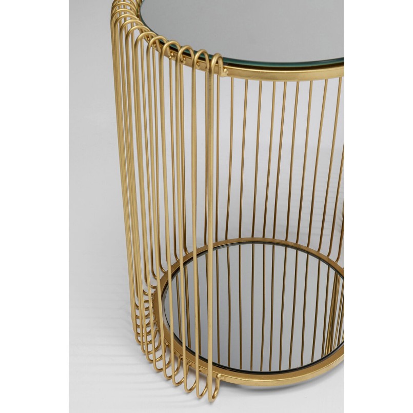 Glass and steel brass side tables - Wire Double - Kare Design