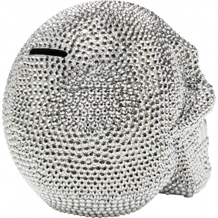 Tirelire Skull Crystal argentée Kare Design