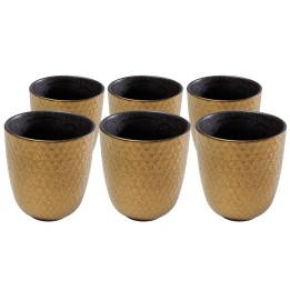 Tasses en porcelaine dorée et grise - Diva - Kare Design