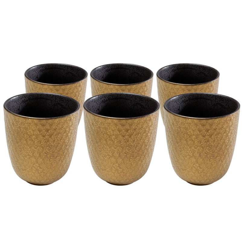 Tasses en porcelaine dorée et grise - Diva - Kare Design