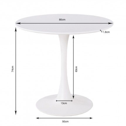 Table Schickeria 80cm effet marbre noir Kare Design