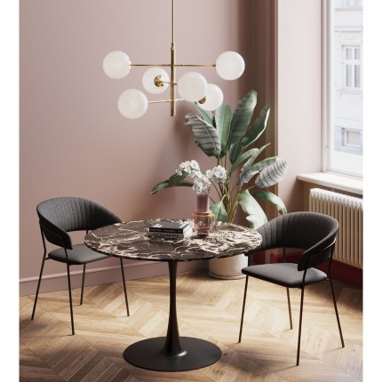 Table Schickeria 110cm effet marbre noir Kare Design
