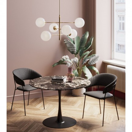 Table Schickeria Ø110cm marbleprint black Kare Design
