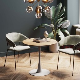 Table coloris chêne et pied blanc - Schickeria - Kare Design