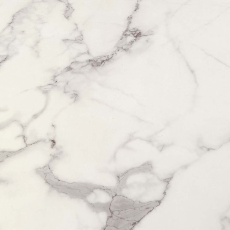 Table effet marbre blanc et pied noir - Schickeria - Kare Design