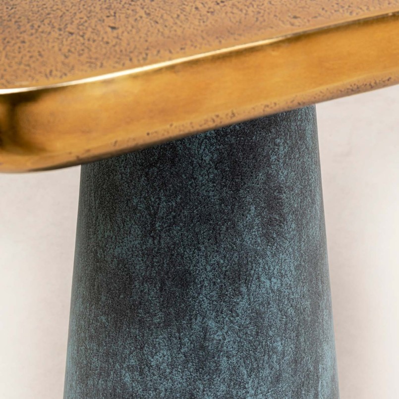 Contemporary gold and blue side table - Cora - Kare Design