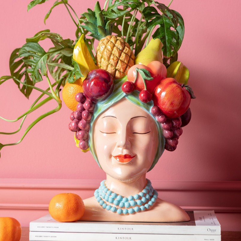 Vase buste de femme avec une couronne de fruits - Fruity - Kare Design