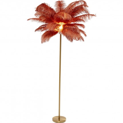Lampadaire plumes 165cm rouge Kare Design