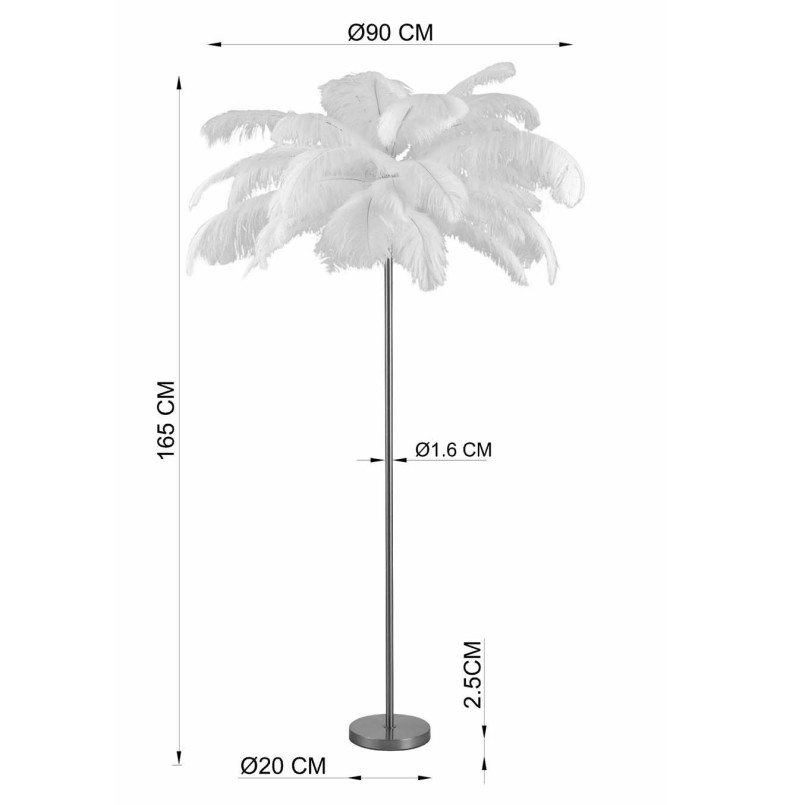 Red feather floor lamp - Kare Design