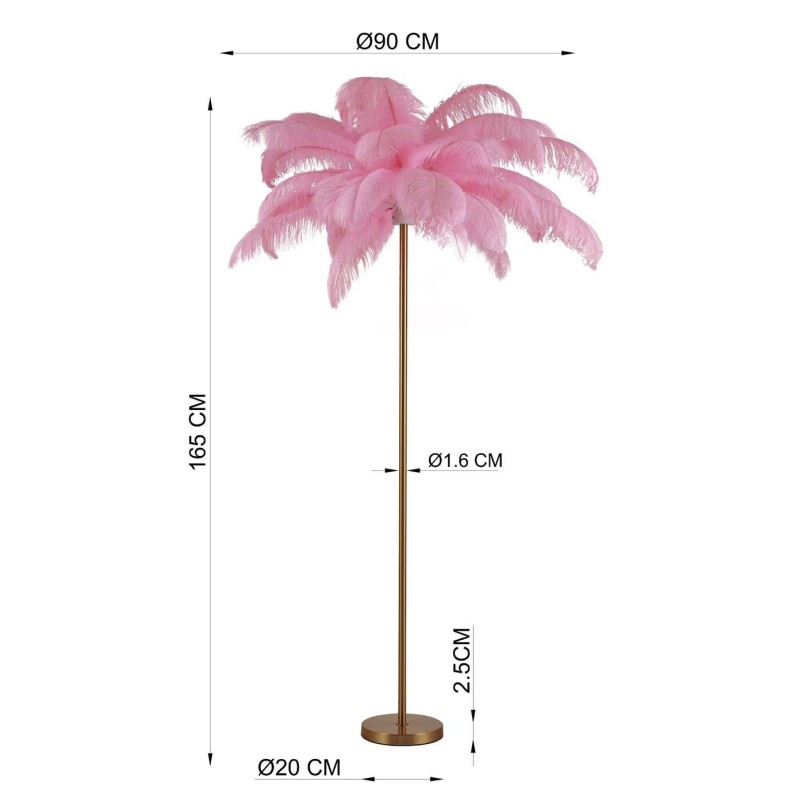 Pink feather floor lamp - Kare Design