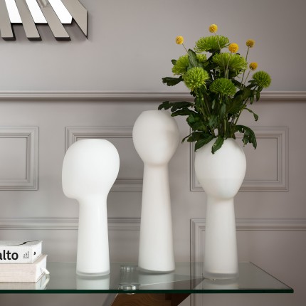 Vase Cabeza blanc 40cm Kare Design