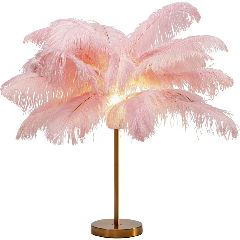 Pink feather table lamp - Kare Design