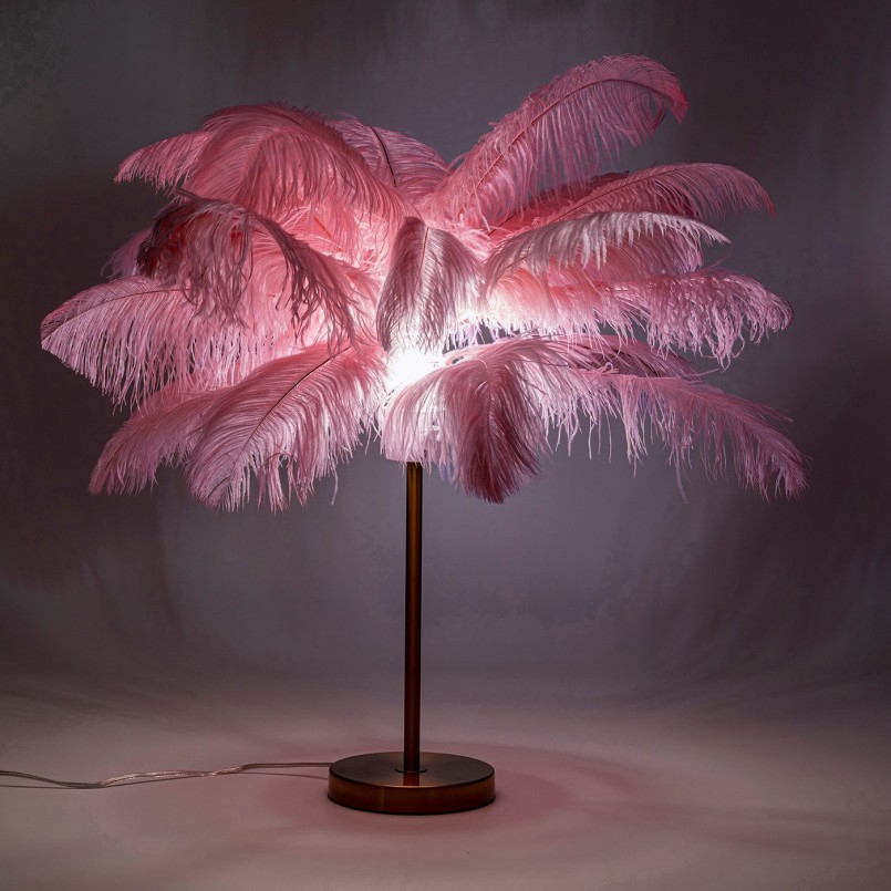 Pink feather table lamp - Kare Design