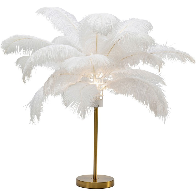 White feather table lamp 60cm Kare Design