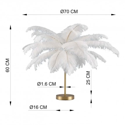 Lampe plumes blanches Kare Design